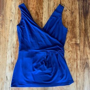 H&M Blue Faux Wrap sleeveless Top NWT